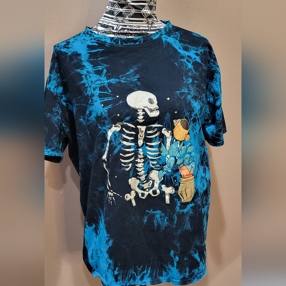 Skeleton Graphic Tie-Dye T-Shirt